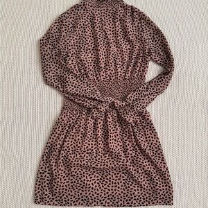She + Sky Pink Animal Print Long Sleeve Dress